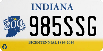 IN license plate 985SSG