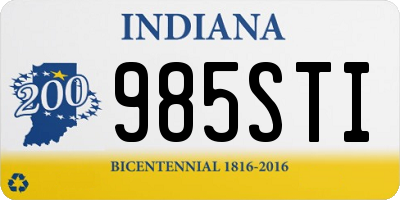 IN license plate 985STI