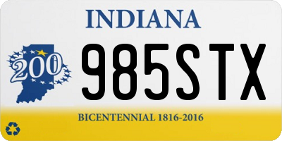 IN license plate 985STX