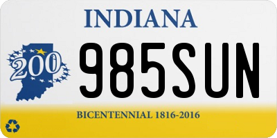 IN license plate 985SUN