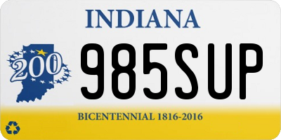 IN license plate 985SUP