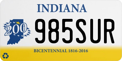 IN license plate 985SUR