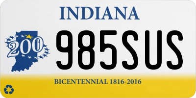 IN license plate 985SUS