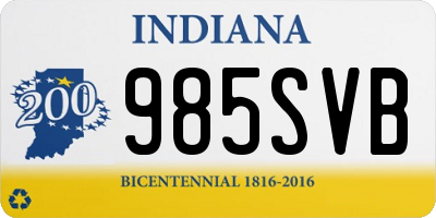 IN license plate 985SVB