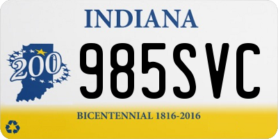 IN license plate 985SVC