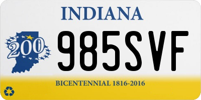IN license plate 985SVF