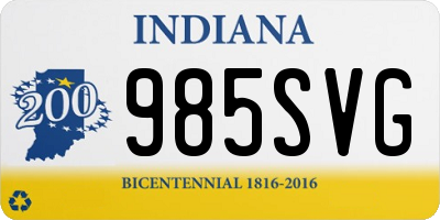 IN license plate 985SVG