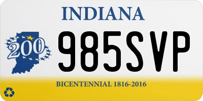 IN license plate 985SVP