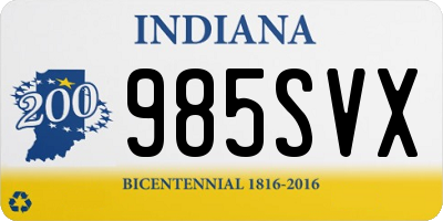 IN license plate 985SVX
