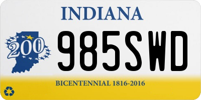 IN license plate 985SWD