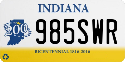 IN license plate 985SWR