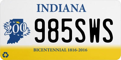 IN license plate 985SWS