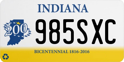 IN license plate 985SXC
