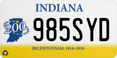 IN license plate 985SYD