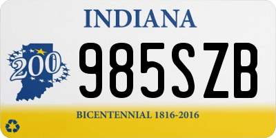 IN license plate 985SZB