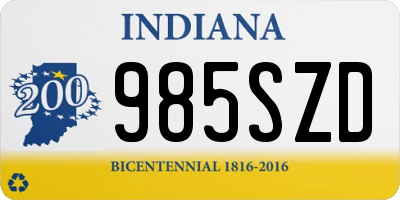 IN license plate 985SZD