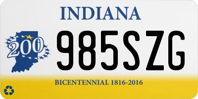 IN license plate 985SZG