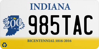 IN license plate 985TAC