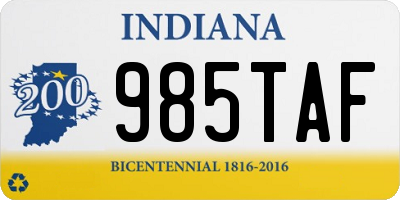 IN license plate 985TAF