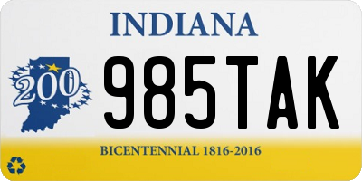 IN license plate 985TAK