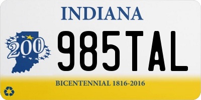 IN license plate 985TAL