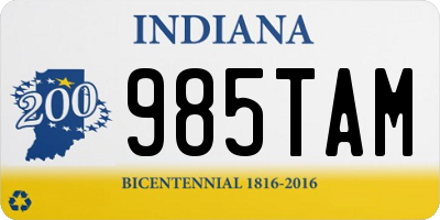 IN license plate 985TAM