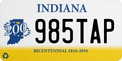 IN license plate 985TAP