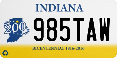 IN license plate 985TAW