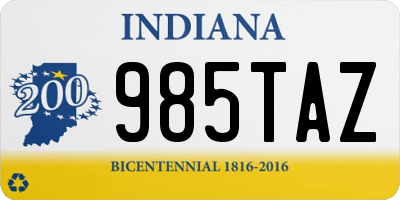 IN license plate 985TAZ