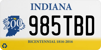 IN license plate 985TBD