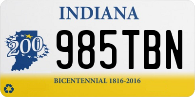 IN license plate 985TBN