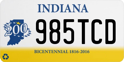 IN license plate 985TCD