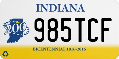 IN license plate 985TCF