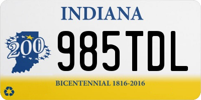 IN license plate 985TDL