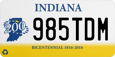 IN license plate 985TDM