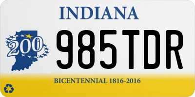 IN license plate 985TDR