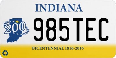 IN license plate 985TEC