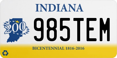 IN license plate 985TEM