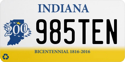 IN license plate 985TEN