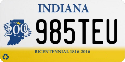 IN license plate 985TEU