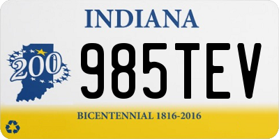 IN license plate 985TEV