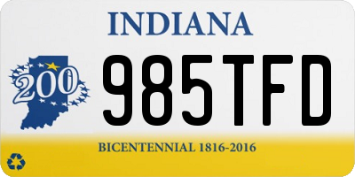 IN license plate 985TFD