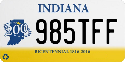 IN license plate 985TFF