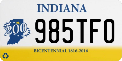 IN license plate 985TFO