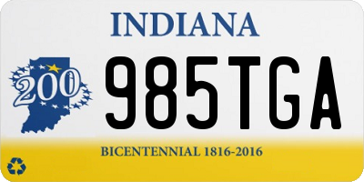 IN license plate 985TGA