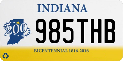 IN license plate 985THB
