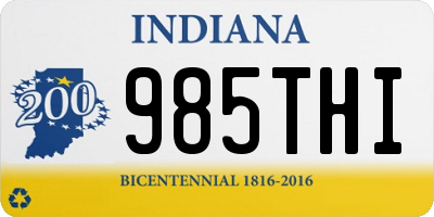 IN license plate 985THI