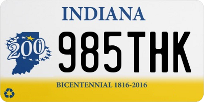 IN license plate 985THK