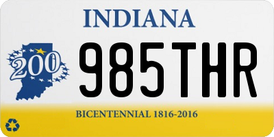 IN license plate 985THR