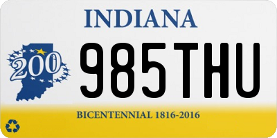 IN license plate 985THU